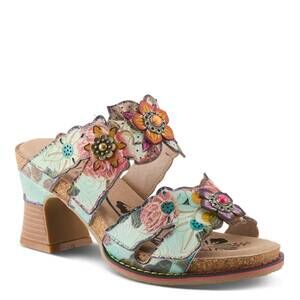 NEW L'ARTISTE women's radiating platform sandal in mint green